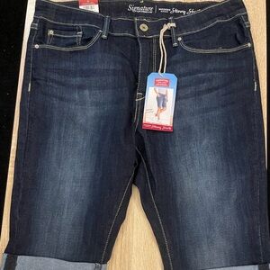 Signature by Levi Strauss Women's Dark Blue Jean Shorts